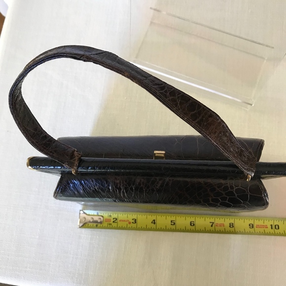 NICHOLAS REICH VTG Bag Brown American Alligator - Picture 3 of 8